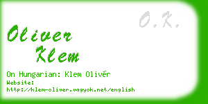 oliver klem business card